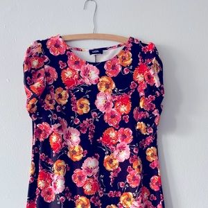 MSK Plus Size Floral-Print Ruched-Sleeve Dress